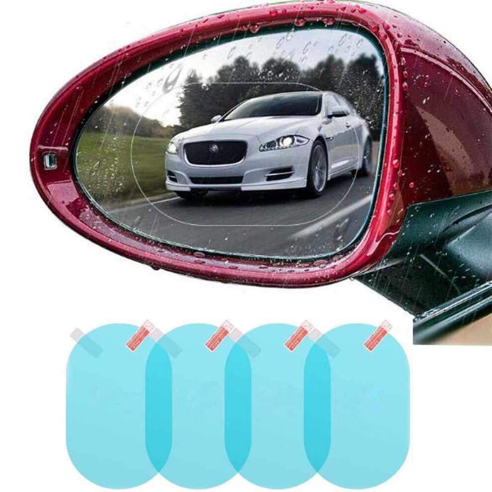 4Pcs Oval Rearview Mirror Protective Film Waterproof Antiglare Nano Coating Rain Guard 3.9X5.9in 9092120397307