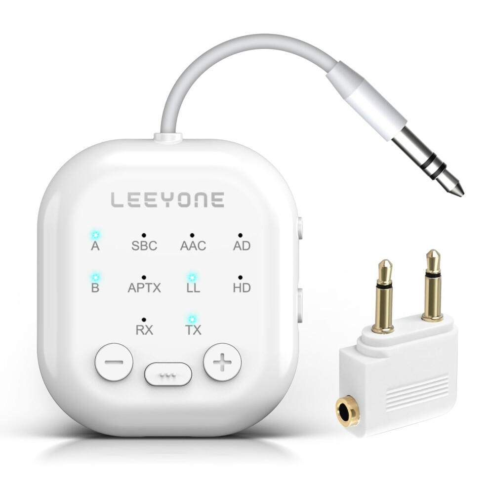 Bluetooth 5.4 Transmitter Receiver With Low Latency, Dual Pairing, Aptx Hd, For Airplane Tv Pc 9174973524588