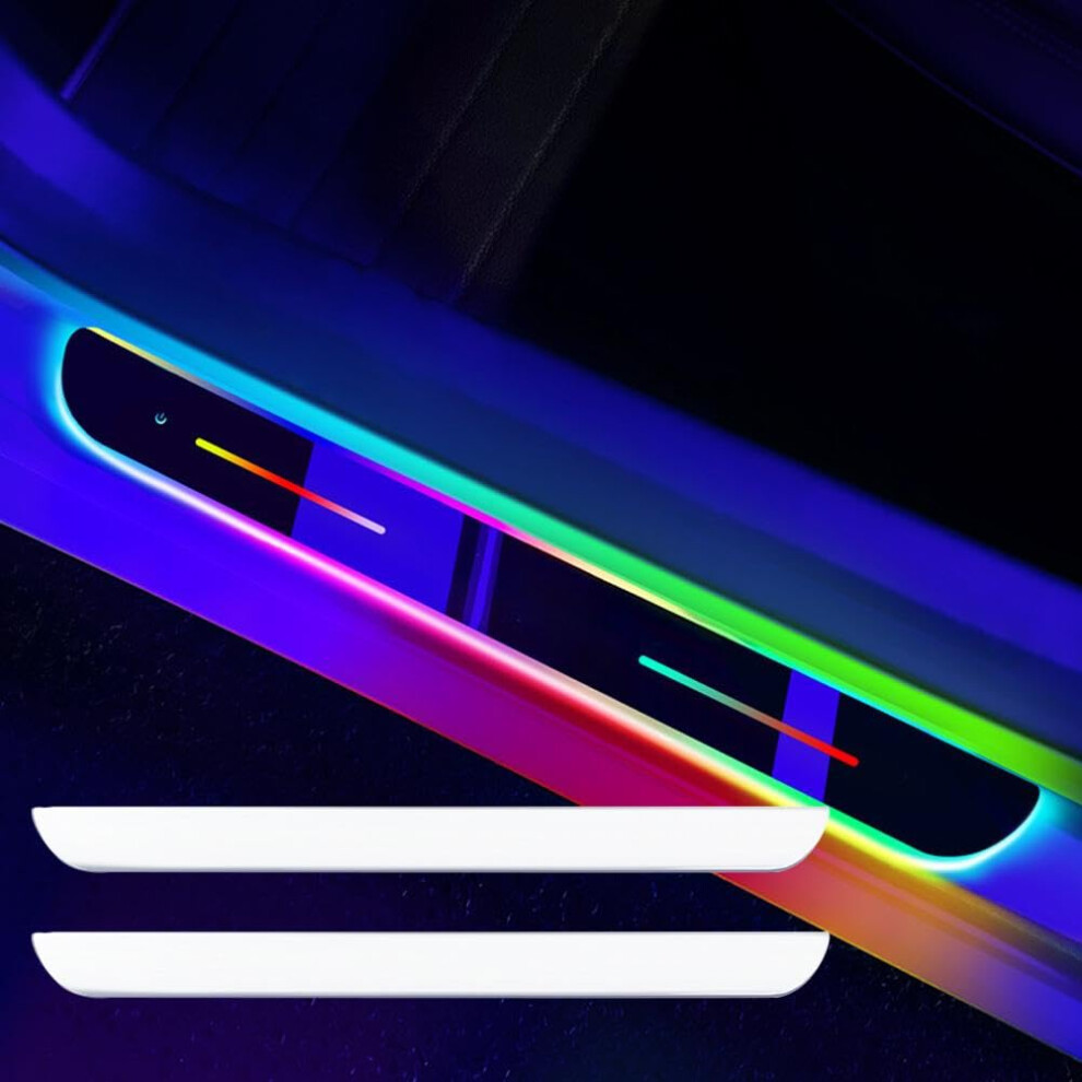 2 Pcs Wireless Magnetic Led Door Sill Lights, Smart Autosensing Rgb Car Ambient Lighting, Waterproof 19.68In 9455672888868