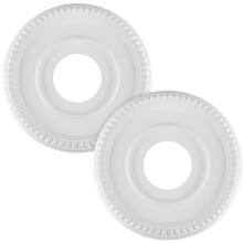 2 Pcs 12 Inch Round PU Ceiling Medallion White Finish Covers for Fan Light Fixtures and Decor