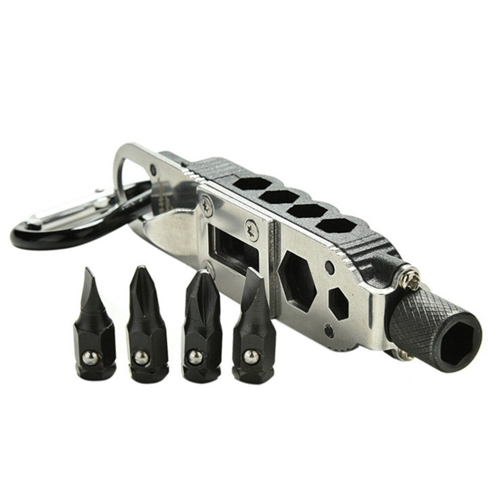 Hand Tool Multifunctional Keychain Pocket Tool Stainless Steel Screwdriver Wrench Bottle Opener Led Flashlight Edc Compact For Outdoor Survival And 9432746958849