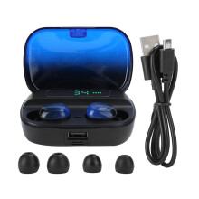 Bluetooth 5.0 Wireless Earbuds Deep Bass HiFi Stereo Sound Noise Cancelling Microphone Touch Control LED Display Charging Box Fast Charge Hands Free