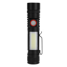 Rechargeable COB LED Work Light Flashlight with Magnetic Base, Zoom Beam, USB Charging for Camping