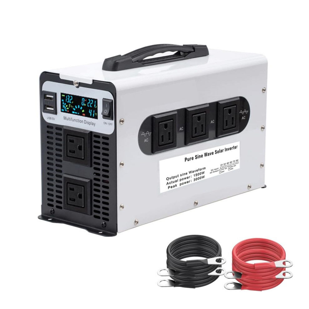 3000W Pure Sine Wave Inverter Charger Split Phase 120V/240V Solar Power Converter For Home Backup 9070919972836