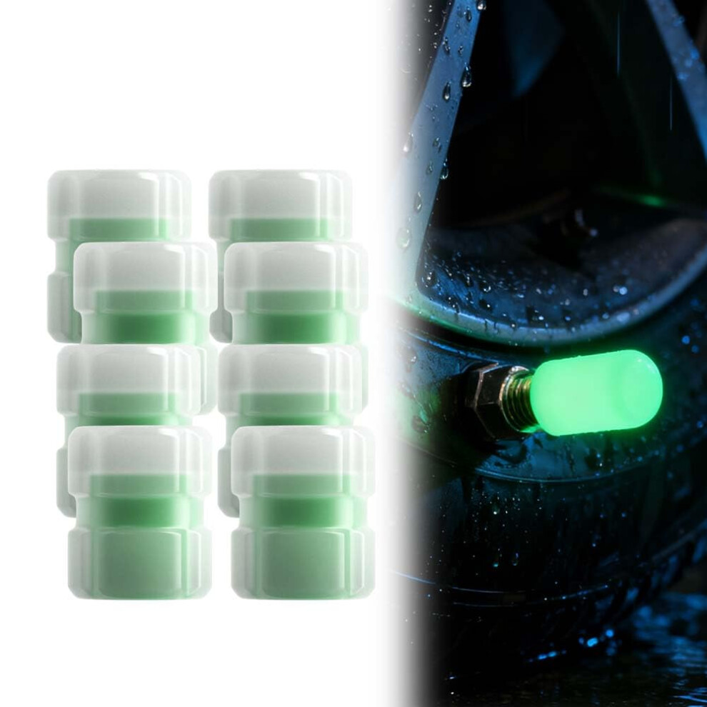 Glow In The Tire Valve Caps 8Pcs Luminous Stem Covers Waterproof For Car Bike Motorcycle Safety Dark 9174973524922