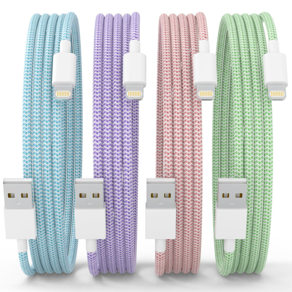Iphone Charger Cable 4Pack 6Ft [Mfi Certified] Usb A To Lightning Cable Nylon Braided I Phone Fast Charging Cord Long I Phone Char 35059721