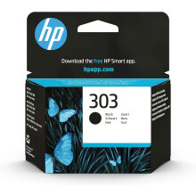 HP 303 Black Original Ink Cartridge (T6N02AE) - Works ENVY Photo 6220, 6230, 6232, 6234, 7120, 7134, 7830, ENVY Inspire 7220e, 7221e, 7224e, 7920, 79