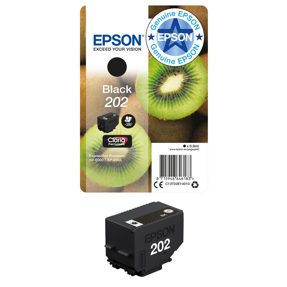 Epson 202 Kiwi Genuine, Claria Premium Ink Cartridge Black