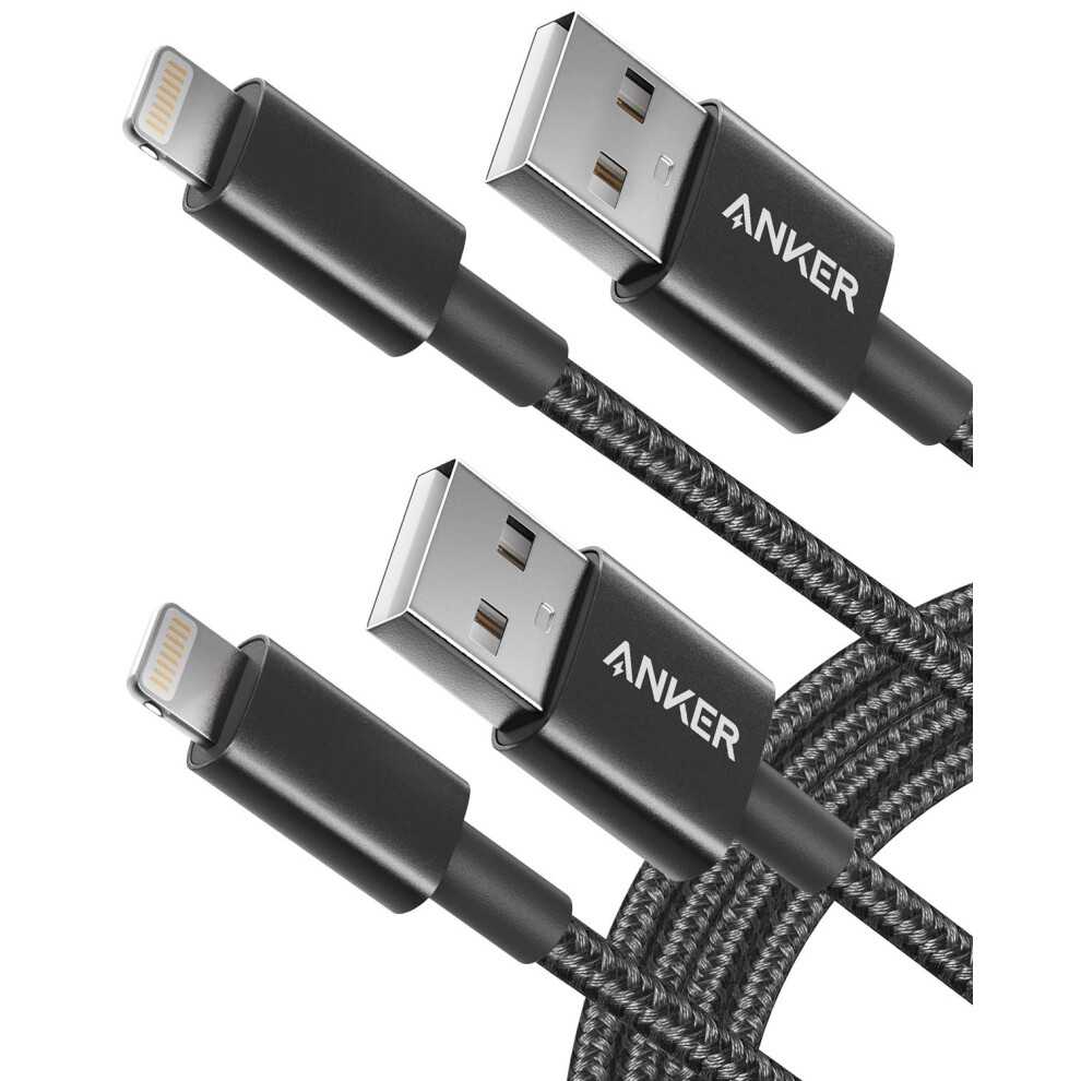 Anker Iphone Charger Cable, (2-Pack) 6Ft/1.8M, Premium Nylon Usb-A To Lightning Cable, Mfi Certified Cable For Iphone 14 Plus 14 14 Pro Max 13 13 Pro