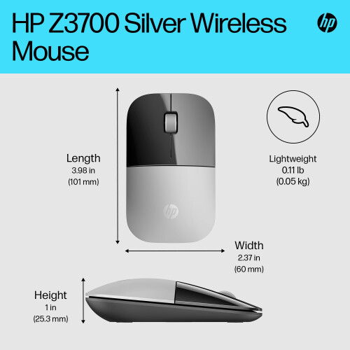 HP HP Mouse, USB, Silver, Single 2