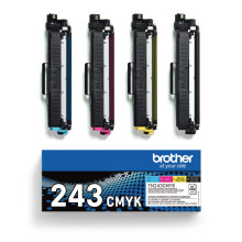 Brother TN-243BK/TN-243C/TN-243M/TN-243Y Toner Cartridges, Black/Cyan/Magenta/Yellow, Multi-Pack, Standard Yield, Includes 4 x Toner Cartridges, Genu