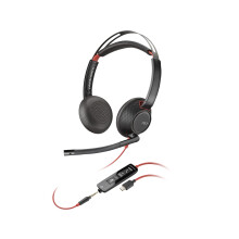 Poly Blackwire 5220 Stereo USB-C Headset +3.5mm Plug +USB-C/A Adapter