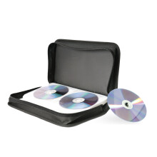 groov e 120-Disc Portable CD Wallet - CD Holder Case with Protective Sleeves, Scratch & Dust Protection - Black