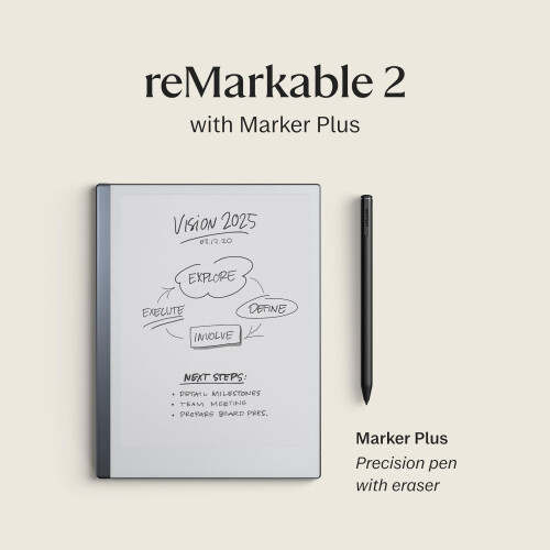reMarkable 2 Bundle | 10.3'' reMarkable 2 Paper Tablet and Marker Plus Pen with Built-in Eraser 2