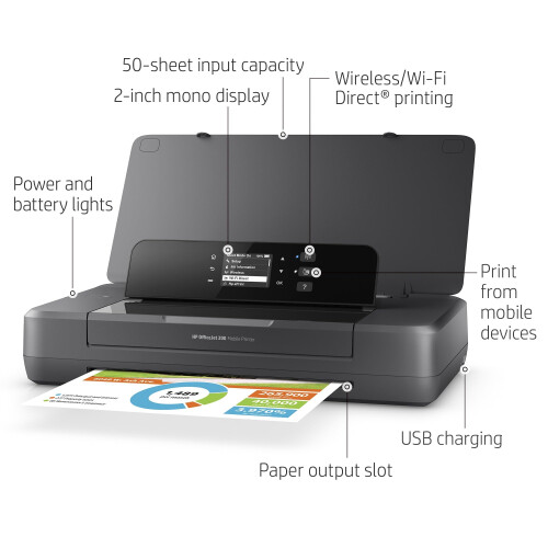 HP HP 2M32H38 Officejet 200 Colour Wireless Mobile Printer, Black 1