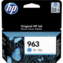 HP 3JA23AE 963 Original Ink Cartridge, Cyan, Single Pack