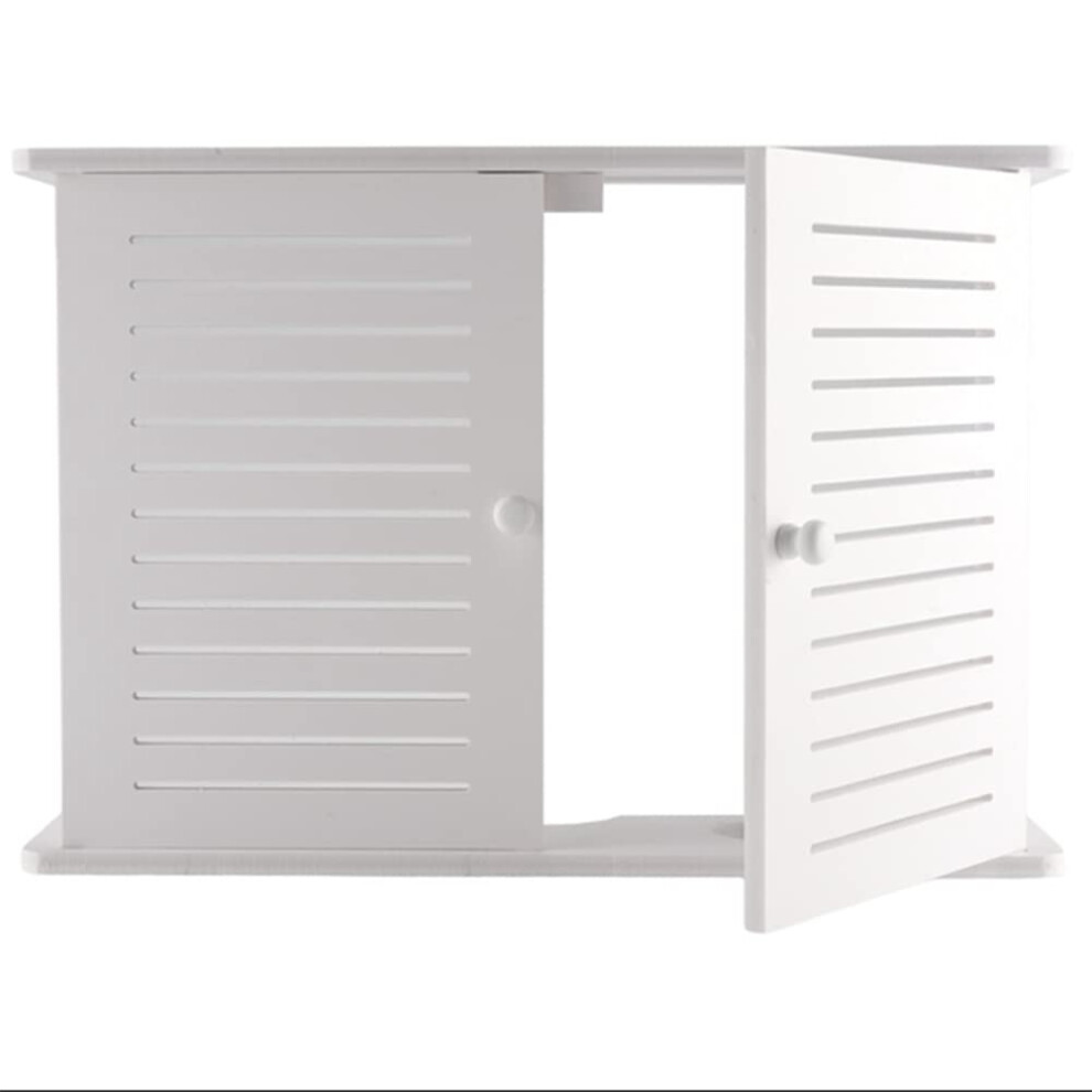 Wifi Router Wall Mount Wooden Storage Box Shelf For Cable Clutter Reduction And Easy Access 9070919973079