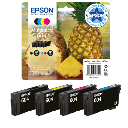 Epson Epson 604 Pineapple, Genuine Multipack, 4-colours Ink Cartridges