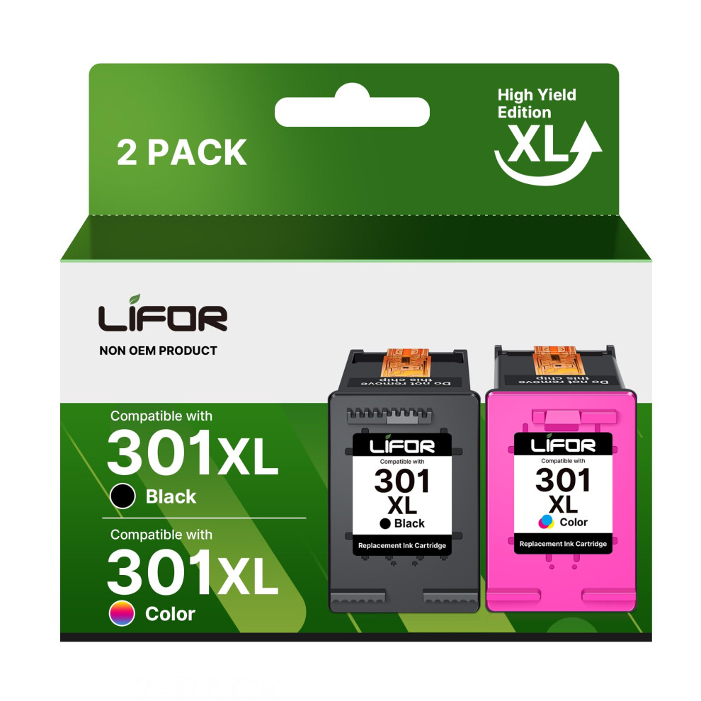 Lifor 301 Ink Cartridges Combo Pack 301XL Ink Cartridges And Colour Remanufactured For Hp 301 Xl For Envy 4500 5530 5532 4502 4507 Deskjet 2540 Black 3325764094193