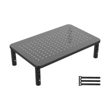 GRIFEMA Monitor Stand Riser for Desks, 3 Height Adjustable Metal Desk Shelf with Vented Mesh Platform, Holds up to 20kg for Monitor, Laptop, Printer