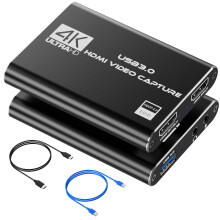 Video Capture Card, USB 3.0 Audio Video Capture Card, 4K HDMI Capture Card HDMI Loop-Out, 1080P 60FPS/2K 30FPS Video Game Capture