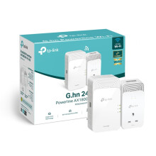 TP-Link PGW2440 KIT Advanced Protocol G.hn2400 Powerline Adapter, AX1800Mbps WiFi 6 Internet Booster KIT, Extra Power Socket, 2+1 Gigabit Ethernet Po