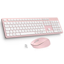 LeadsaiL Wireless Keyboard and Mouse Set, 2.4GHz USB Computer Keyboards and Mouse Combo, Ergonomic Design with 12 Multimedia Shortcuts for HP/Len