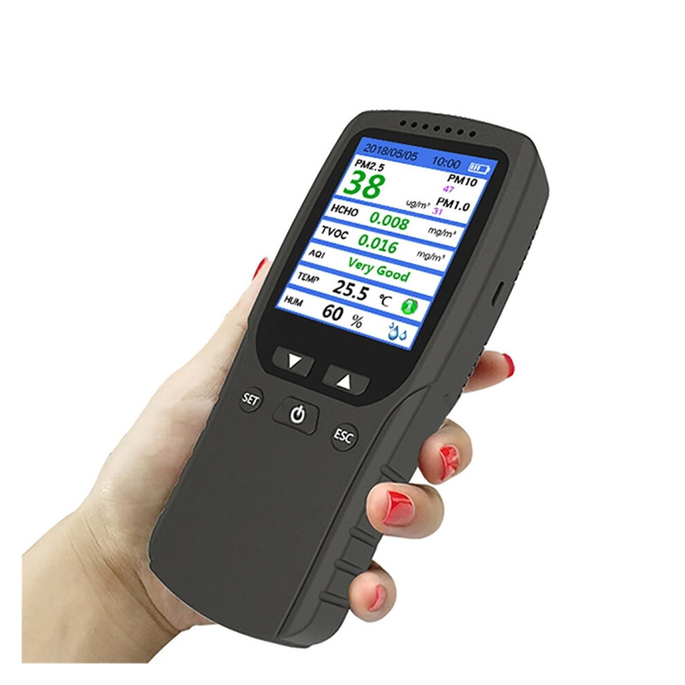 Smart Air Quality Monitor PM1.0 PM2.5 PM10 Detector with CO2 and Formaldehyde Sensor