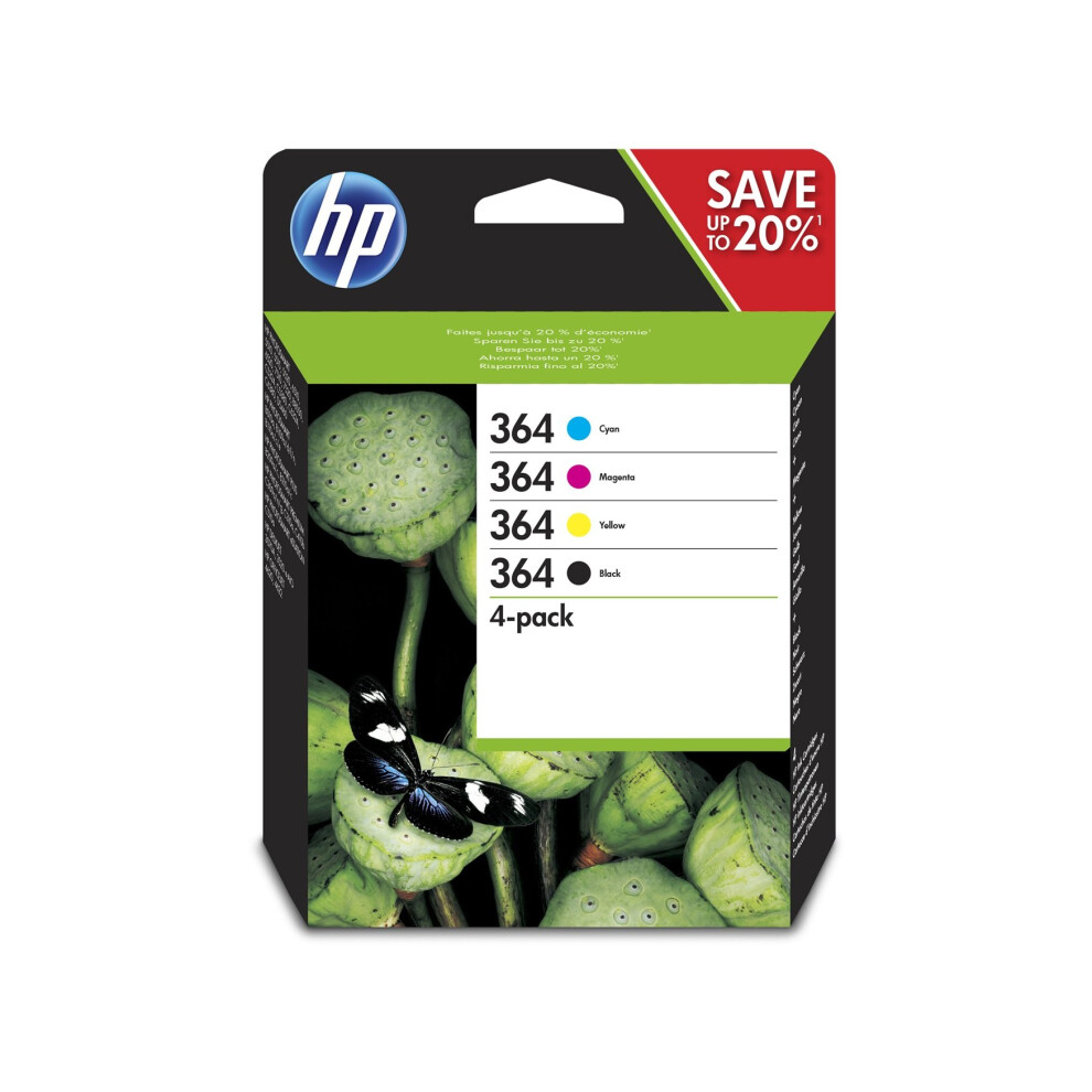 Photos - Printer Part HP 364 4-Pack Black/Cyan/Magenta/Yellow Original Ink Cartridges, Black, Cyan, Magenta,Yellow Multipack, 4 pcs Blue,Black