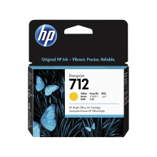HP 712 3ED69A Yellow 29-ml Genuine Ink Cartridge with Original Ink, for DesignJet T650, T630, T250, T230 & Studio Large Format Plo