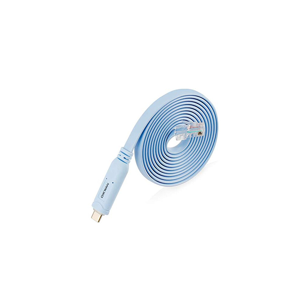 Oikwan Usb-C Cisco Console Cable, 6Ft Usb Type C To Rj45 Serial Adapter Essential Accessory Of Cisco, Netgear, Ubiquity, Linksys, Tp-Link Routers/Swi 5001391264311