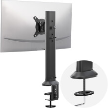 HEMUDU Single Desk Monitor Arm Mount Stand Fit for 13 inch to 32 inch Flat Curved Computer Screen with Swivel, Height Adjustable,