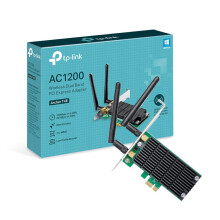 TP-Link Archer T4E AC1200Mbps Dual-Band Wireless WiFi Adapter for PC with Two Antennas, PCIe WiFi Card for Desktop, Low-Profile Bracket Included, Sup