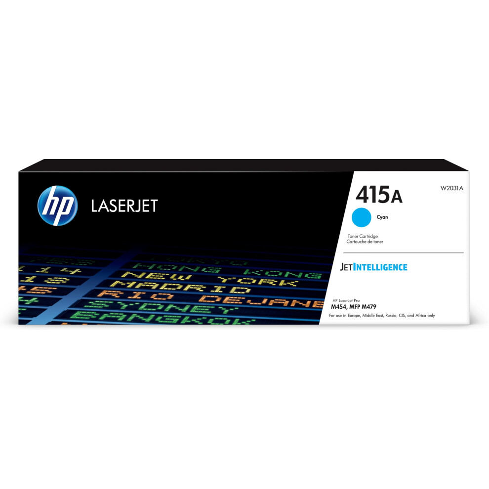 Hp W2031a 415A Original Laserjet Toner Cartridge, Cyan, Single Pack Blue