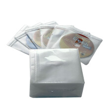 Qirc 100Pcs CD DVD Sleeves, Standard Plastic Double-Sided Clear CD Sleeve case with Drop-Proof Closure, for CD and DVD Storage Bin