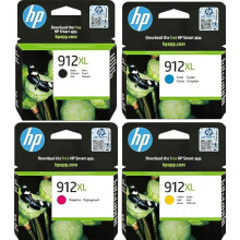 HP 3YP34AE 912XL High Yield Original Ink Cartridge, Black/Cyan/Magenta/Yellow, Multipack