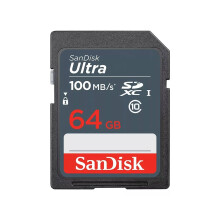 SanDisk Ultra 64GB SDXC Memory Card, up to 100MB/s, Class 10, Black/Grey - Refurbished