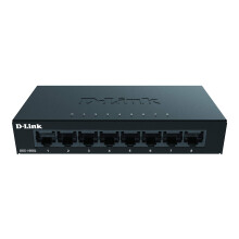 D-Link DGS-108GL 8-Port Gigabit Unmanaged Desktop Switch, Fanless, Low Profile, Metal Housing, Plug-and-Play, 802.3az EEE black DG