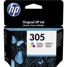 HP 305 3YM60AE Tricolor Original Ink Cartridge Compatible DeskJet 2700, 2730, 4100, 4134, Envy Series 6020, 6030, 6420, 6430 Inkje