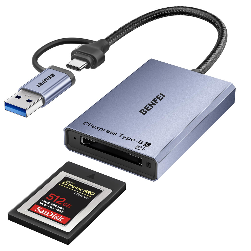 Photos - Card Reader / USB Hub BENFEI CFexpress Card Reader 10Gbps, USB-C/USB-A 2-in-1 Type B CFexpress Adapter Compatible with Windows/Mac/Linux/Android