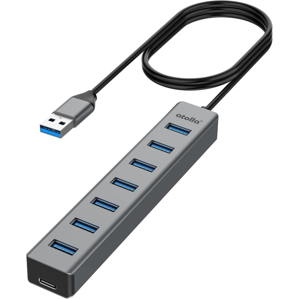 7-Port Usb Hub 3.0 With 3.3Ft Long Cable, Atolla Usb Extender Multiport Adapter With Aluminum Shell, Usb Hub For Pc Laptop Multi U 10803738