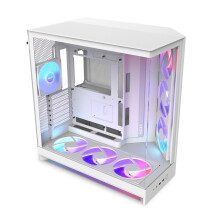 NZXT H9 Flow RGB+ (2025) – Large Dual-Chamber ATX Mid-Tower Airflow PC Case – Includes 7 RGB Fans (6 x 140mm, 1 x 120mm) & Control