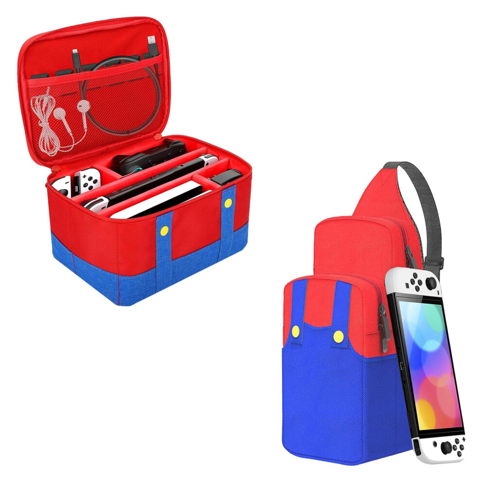 Carrying Case Backpack, Waterproof Large Capacity Crossbody Travel Bag For Nintendo Switch/Lite/Oled 9174973525486