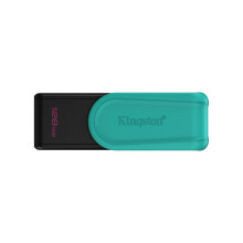 Kingston DataTraveler Exodia S USB Flash Drive - 128GB - USB 3.2 Gen 1 - USB Type A - Black/Turquoise - DTXS/128GB