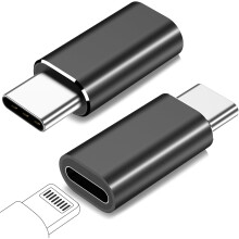 2 Pcs Compatible Lightning Female to USB C Male Adapter for iPhone 17 16 15 Pro Max Plus,for iPad Air,for Samsung,Support 27W PD F