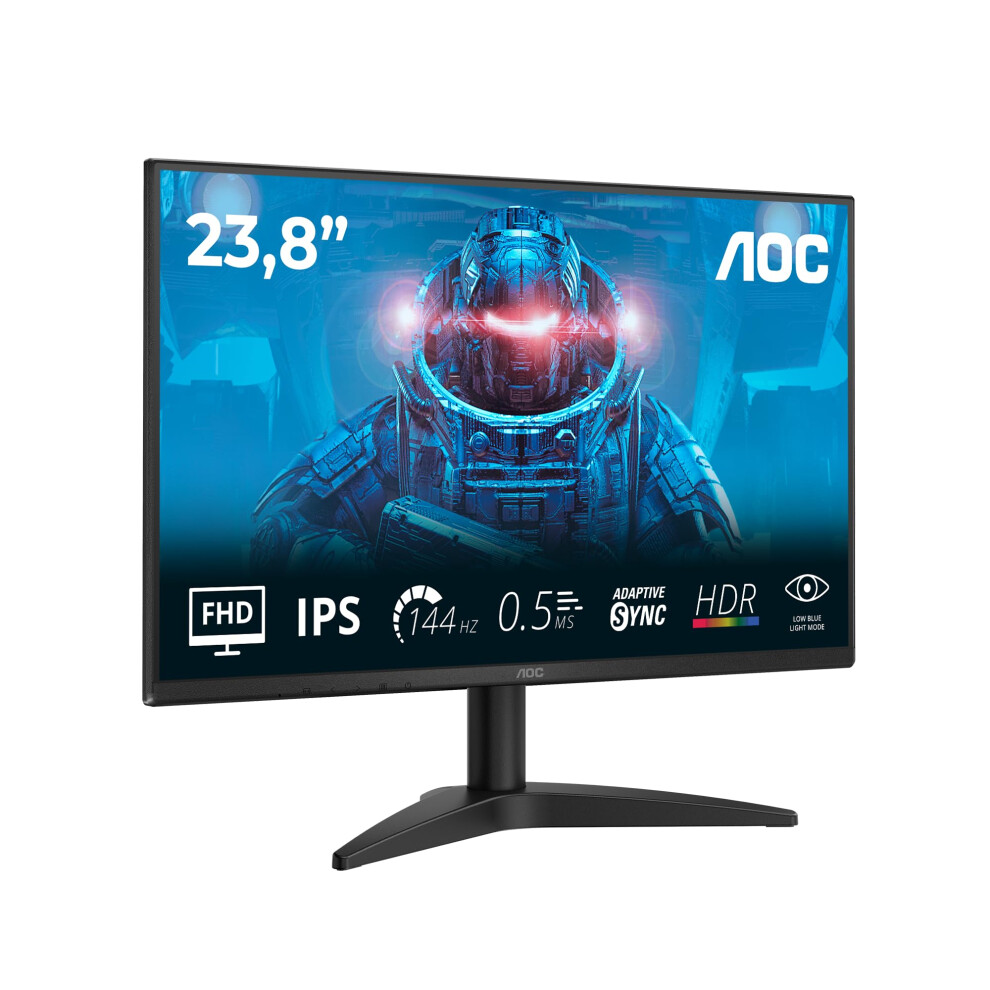 Aoc 24B36x 24 Inch Fhd Gaming Monitor, 144Hz, Ips, 0.5Ms Mprt, Adaptive Sync, Hdr10, (1920X1080,Hdmi 1X 1.4,Dp 1X 1.4) Black