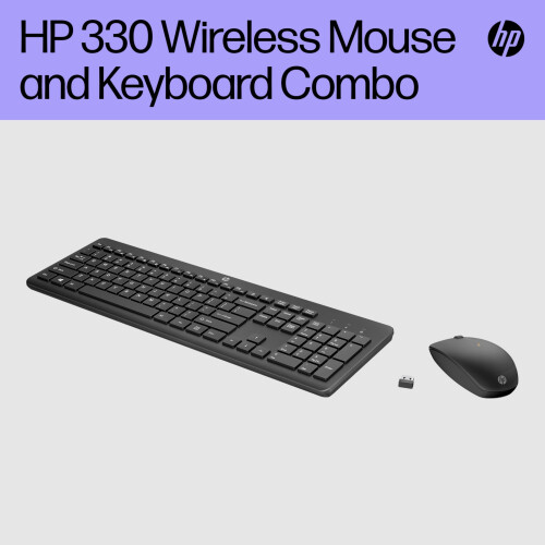 HP HP 330 Wireless Keyboard and Mouse Combo | 2.4 GHz Wireless Connection with USB Dongle | 12 Function Keys | Ergonomically Designed 1