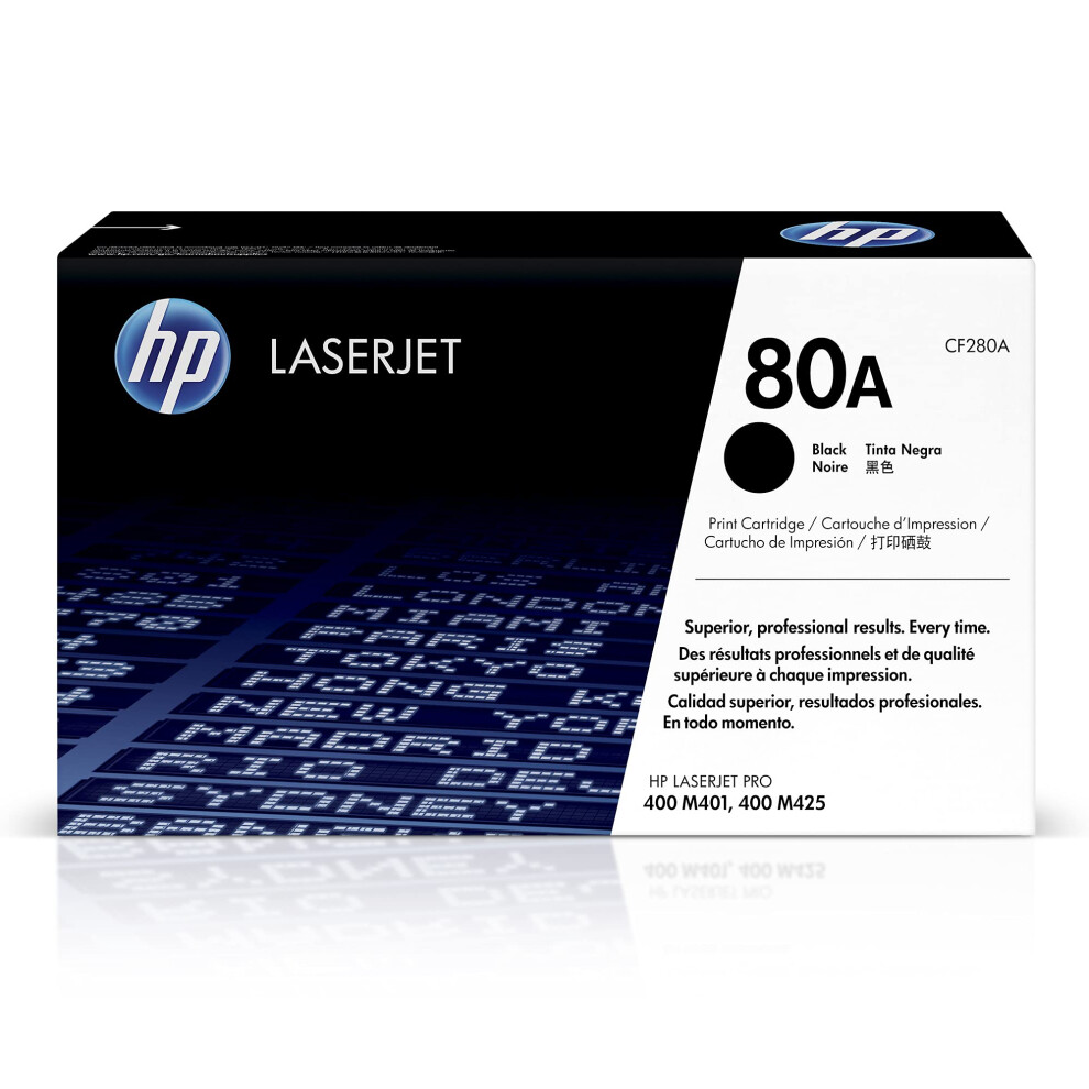 Hp Black Cf280a 80A Original Laserjet Toner Cartridge, Single Pack