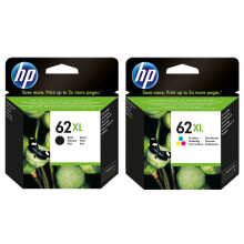 HP 62XL Black & Colour High Capacity Original Ink Cartridges, C2P05AE C2P07AE