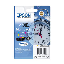 Epson Multipack 27XL Alarm Clock, Original XL Ink Cartridges High Capacity, Cyan, Magenta, Yellow, WF-3620DWF/WF-3640DTWF/WF-7110D